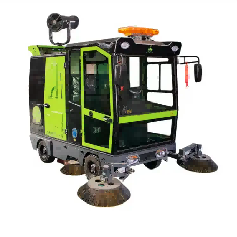 rijden op een veegmachine